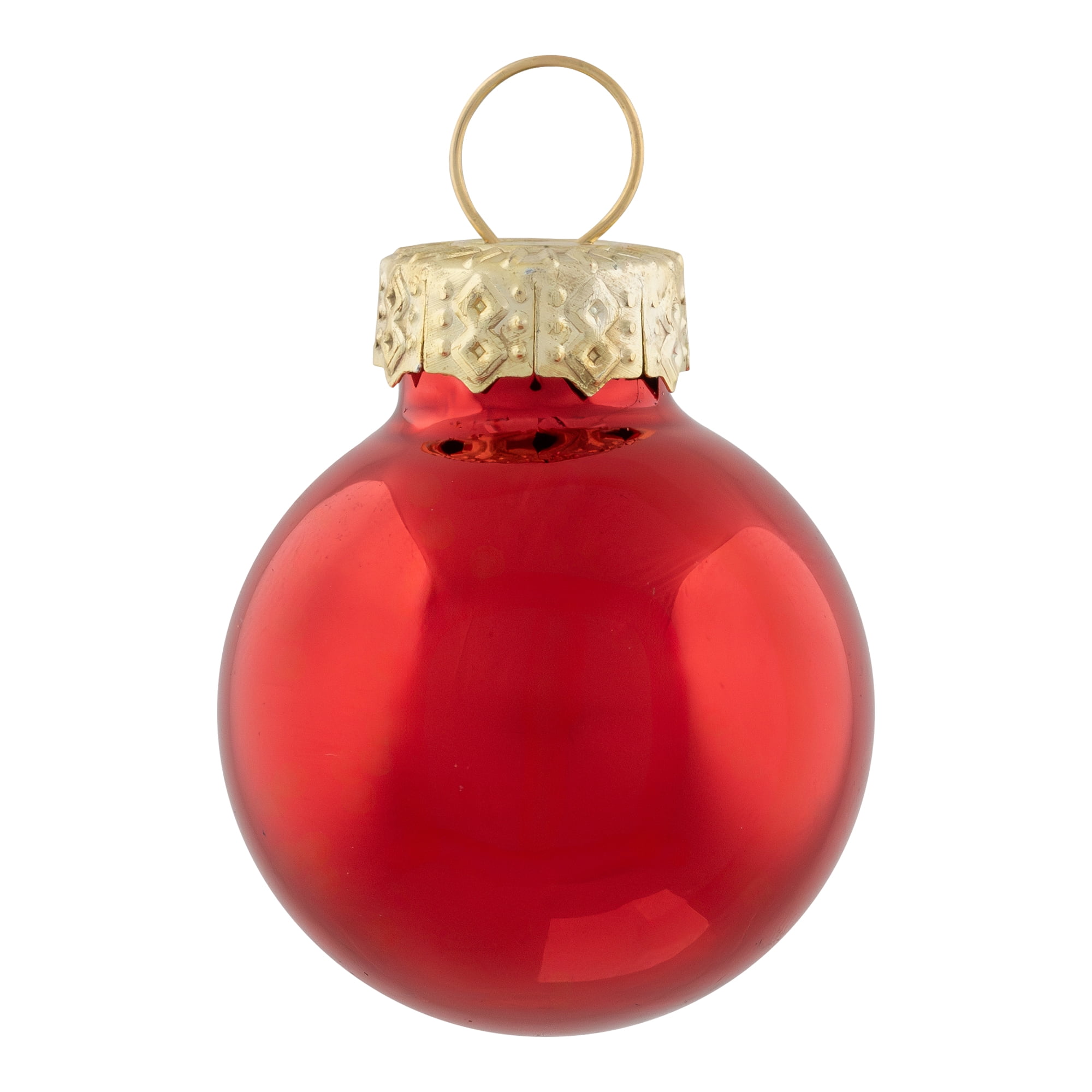 24-Piece Shiny and Matte Red Mini Glass Ball Christmas Ornament Set 1" (25mm)