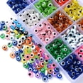 thumbnail image 4 of US 750-1050 6/8mm Evil Eye Bead Charm Flat Resin Spacer Turkish Bead DIY Jewelry, 4 of 5