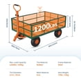 thumbnail image 6 of EastVita Heavy Duty 1200 Lbs Capacity Steel Garden Cart 3-in-1 Utility Metal Wagon with Removable Mesh Sides to Convert Into Flatbed, 6 of 6