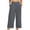 Dark Gray, variant on Womens Wide Leg Pants Spring Summer fitted waist wide leg linen blend yoga workout patch pockets for home fitness Gray S