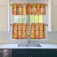 thumbnail image 3 of Rod Pocket Kitchen Curtain Set 3-Piece, 27.5x36 Inch Valance & Tier Drapes, Polyester Pongee Cafe Curtains for Living Room, Bathroom, Farmhouse Rustic Country Window Treatments., 3 of 6