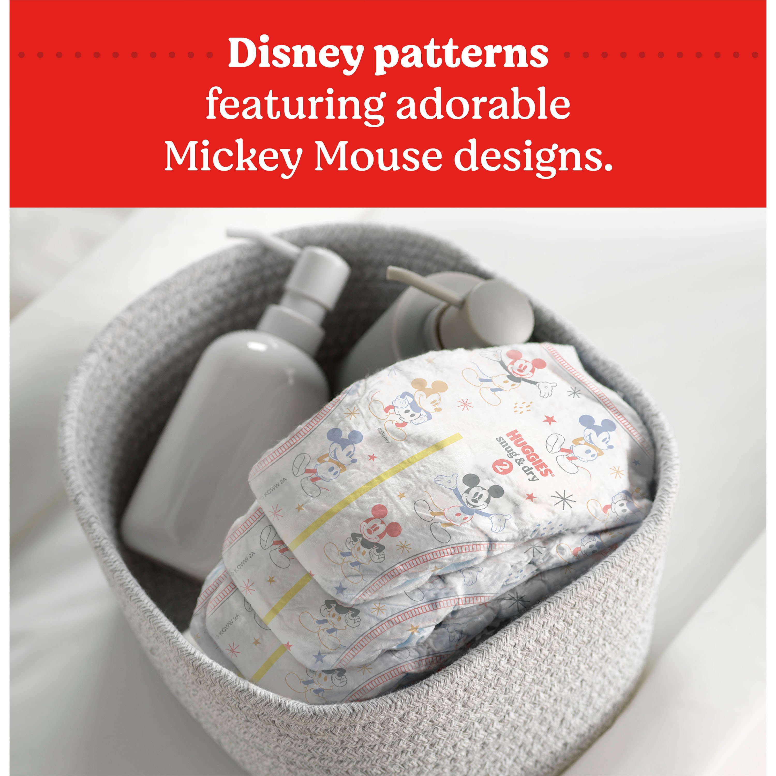 Disney+Mickey+Mouse+38+Count+Huggies+Snug+%26+Dry+Size+1+Diapers+8-14+LB  for sale online