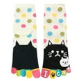 thumbnail image 3 of INSPIRE CHIC Calcetines de Tobillo de Puntos Coloridos de Gato Lindos para Mujeres Zapato Blanco 4-6 de Mujeres/Zapato de Jóvenes 3.5-5, 3 of 4