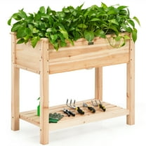 Patiojoy Raised Garden Bed Elevated Wood Planter Box Stand for Vegetable Flower