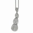 thumbnail image 1 of Sterling Silver & CZ Brilliant Embers Polished Triple Teardrop Necklace, 1 of 2