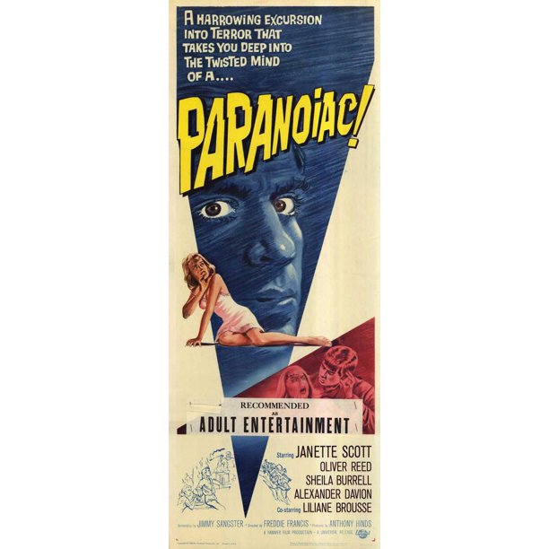 Paranoiac Movie Poster Insert Style A 14 X 36 1963 Walmart Com