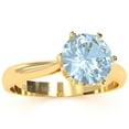 thumbnail image 2 of Crown Setting Aquamarine Engagement Ring In 14k Yellow Gold, 2 of 6