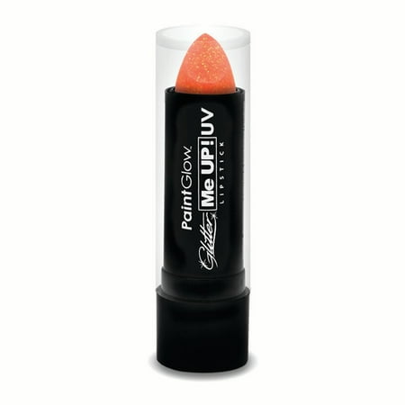 PaintGlow Neon Party UV Reactive Glitter Me Up 4g Lipstick, Peach Paradise