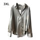 thumbnail image 1 of Blusa de mujer Camisa holgada de manga larga de satén Retro Girl Casual Top, Verde, 3L kenally AP001166-18B, 1 of 7