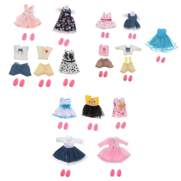 15 Set Lovely 16cm Girl Doll Clothes Doll Outfits up 