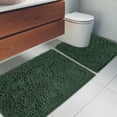 thumbnail image 3 of Bath Rugs 2 Piece Set Deep Green 20''×20''U-Shape+20''×32'' Use Case, 3 of 9