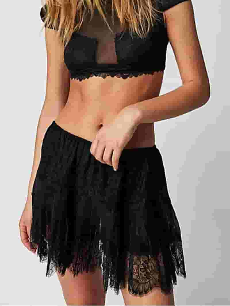 【HI FI FNK】(W) Lace Layer Skirt Hirigin Women Y2k Lace Mini Skirt Low Rise Pleated Ruffle