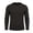 Black, variant on Men Long Sleeve Vertical Ribbed Crew Neck Tee Single Chest Pocket Four Way Stretch Slim Wrinkle Resistant Skin Friendly Layering Everyday Base Shirt Yellow S