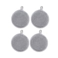 thumbnail image 4 of Almohadilla para lavar platos de acero de doble cara con bloque de esponja | Removedor de aceite encriptado que no se raya | Espuma de alta densidad | Agarre de alta elasticidad | Orificio para, 4 of 8