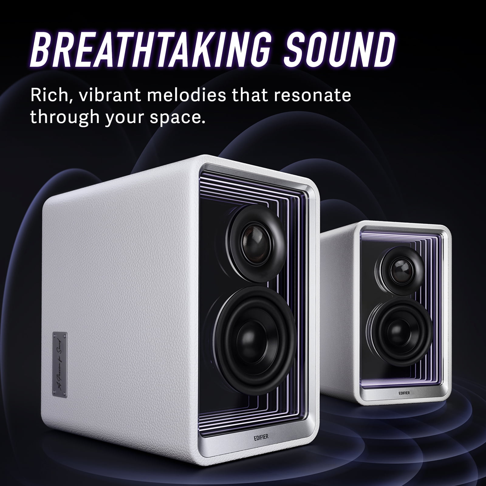 Edifier QR65 Bluetooth Hi-Res Audio Active Monitors 2.0 Speaker System 2.0 70 Watts (White)