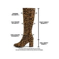 thumbnail image 6 of BLISSFUL STEP Valentine's Women's Knee High Boots Side Zipper Faux Suede Block Chunky Heels Leopard 8, 6 of 7