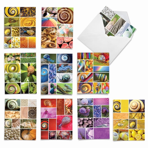 Pack of 10 All Occasion Blank Cards with Envelopes (4 x 5.12 Inch) - GOING SPIRAL