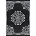 thumbnail image 3 of Outdoor Rug  8x10 Medallion Black White Modern Area Rugs For Indoor And Patios Kitchen Hallway Mats Washable Porch Deck Outside Carpet (medallion 8 X 10), 3 of 9