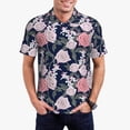 thumbnail image 5 of Wukai Rose Flowers Men’s Polo Shirts,Quick-Dry Athletic Shirt,Classic Fit Shirts-XX-Large, 5 of 8