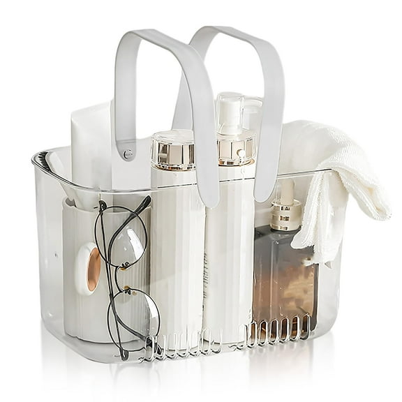 Shower Caddy Basket, Portable Plastic Storage Baskets with Handles Clear Organizer Storage Tote Shower Caddy Bins Organizer Toiletry Bag Hollow Design Bin Box for Bathroom, College Dorm
