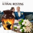 thumbnail image 4 of JAGASY Yacht Funeral Urn for Ashes Adult Male, Brown Small Urns for Ashes Keepsake, City Lights Decorative Urns for Daughter, Sea Water Memorial Cremation Urn for Son, (3 Inch), 4 of 7