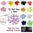 thumbnail image 2 of Preciosas 20 piezas de tapas de silicona suaves para uñas de gato, cubiertas para uñas de gato, tapas para patas de garra de mascota, pegamento adhesivo para protección de animales, 2 of 5