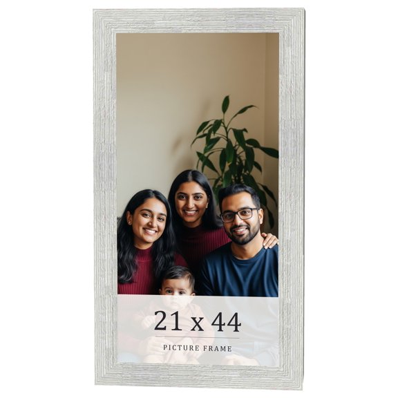 21x44 Frame White Real Wood Picture Frame Width 1.5 inches | Interior Frame Depth 0.5 inches | Barn
