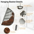 thumbnail image 3 of Outdoor Swing Hanging Egg Chair with Stand, Wicker Chair with Cushion, Rattan Lounge Chair, 350 lbs Capacity, 3 of 6