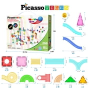 PicassoTiles Marble Run Magnetic Tiles for Kids – 200PCS STEM Educational Construction Building Blocks Race Track Toy Set