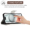 thumbnail image 4 of for iPhone 14 Plus Wallet Case, Elegant Card Holder Cash Slot PU Leather Kickstand Shoulder Strap Shockproof Protective Flip Women Girls Case Cover for iPhone 14 Plus, White, 4 of 6