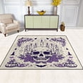 thumbnail image 3 of Non-Slip Area Rug 80x58in Indoor Washable Floor Mats Carpet Printed for Living Room, Bedroom, Home Decor Purple Candle Pumpkin Skull, 3 of 7