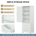 thumbnail image 5 of Harper & Bright Designs Tall Bathroom Storage Cabinet with Doors and Drawer, Modern Freestanding Storage Cabinet with Adjustable Shelf, White, 5 of 16