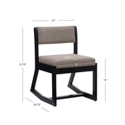 Linon Sutton Modern 2-Position Sled Base Lounge Chair, Beechwood with Stone Fabric