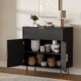 thumbnail image 6 of Coffee Bar with 2 Doors & Drawer, Sideboard Buffet with Adjustable Shelves, Liquor Cabinet with Storage, Accent Console Table for Living & Dining Room, Black, 6 of 9