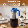 thumbnail image 5 of Cold Brew Coffee Maker,64oz Wide Mouth Jar Pitcher with Filter,Pour Spout Handle Lid,Leak-Proof Pitcher Glass Blue, 5 of 6