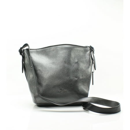 Top Zip Cross Body - Pewter Metallic Top Zip Pebble Leather Crossbody Dufflette One Size