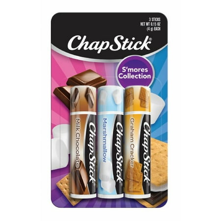 ChapStick Classic Lip Balm, S'More Flavor Holiday Gift Set, 3 Count, Lip Moisturizer and Lip Care, Skin Protectant, Great Gifts for Women and Men