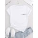 thumbnail image 4 of Women'S Casual Crew Neck Short Sleeve T-Shirt, Polyester Knit Fabric with Spandex, Medium Stretch, Alphabet Print, for All Season Comfort Tee, 4 of 8