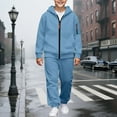 thumbnail image 2 of Tracksuit Athletic Sweatsuits Sets 2 Piece Long Sleeve Zip Up Hoodie and Jogger Pants Fall Clothes Clothes for Boys 8-9 Years, 2 of 6