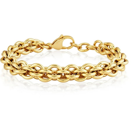 ELYA Gold-Plated Stainless Steel Rolo Chain Bracelet
