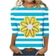 thumbnail image 1 of Camisetas Casuales de las Mujeres de Moda Impresa 3/4 Mangas Blusa Cuello Redondo para el Hogar Y Diario, 1 of 4