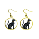 thumbnail image 1 of El antiguo Egipto Abstract Black Cat patron Ear Dangle Golden Drop Earring Jewelry Mujer Unbranded M, 1 of 3