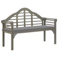 thumbnail image 5 of vidaXL Solid Acacia Wood Garden Queen Bench with Cushion Outdoor Multi Colors, 5 of 16