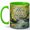 Green, variant on Flow With Peace 11oz Ceramic Mug, Forest Stream Nature Design