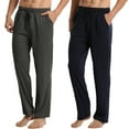 thumbnail image 2 of 2 Pack Men Pajamas Lounge Pants with Pockets Male Jersey Knit Lightweight Sleep Bottoms Size X-Large, 2 of 8