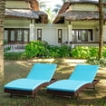 thumbnail image 2 of YUKOOL All-weather Wicker Patio Lounge Chaise with Removable Thick Cushion,Lounge Chair with 5-position Adjustable Backrest,Set of 2,Blue, 2 of 5