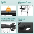thumbnail image 6 of CL.HPAHKL Massage Table Portable, 2 Fold Lash Bed Massage Bed, Adjustable Height, Sturdy Aluminum Frame, Esthetician Bed for Tattoo, Facial, Lash, Physical Therapy, Black, 6 of 7