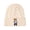 Ivory, variant on Kids "Cool Teddy" Rayon-Blend Cable-Knit Cuffed Embroidered Beanie, M, Navy
