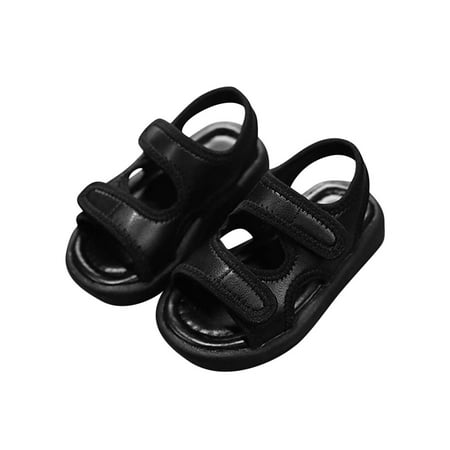 

Dpityserensio Baby Girls Boys Children Toddler s Beach Shoes Soft Sole Toe Crash Sandals Roman Sandals Black 3-4 Years