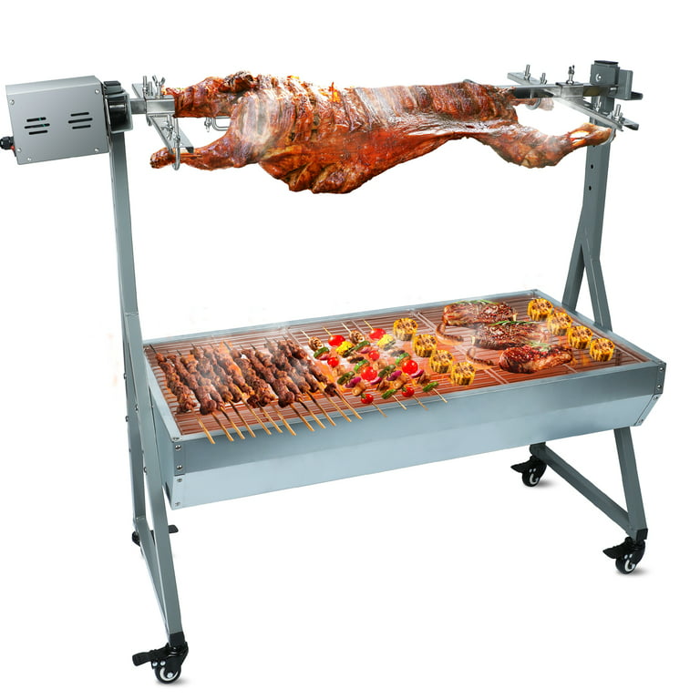 Generic 132LBS 46.46 Lamb Pig Goat Charcoal Barbeque Grill Spit Rotisserie  Hog Roasting Machine with Wind Shield Motor